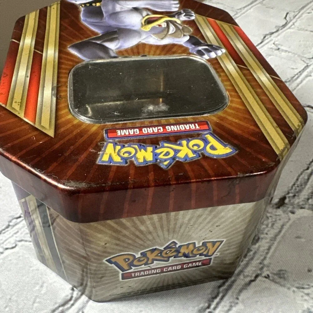 Pokemon MaChamp Tin 2016 Nintendo Box Tin Trading Card Game Only Fair Condition